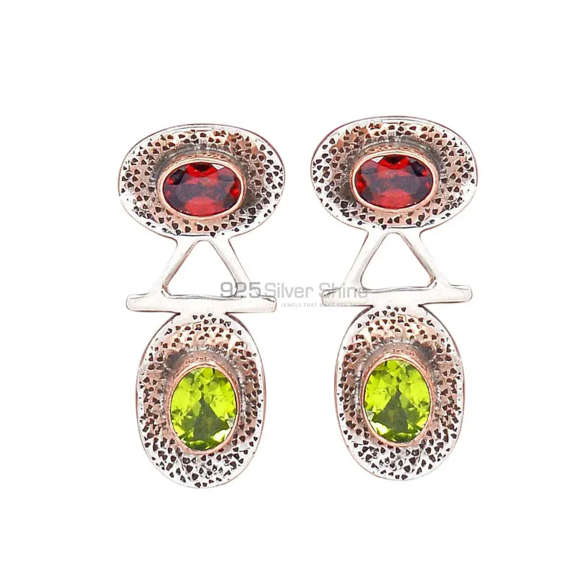 Natural Multi Gemstone Earrings Suppliers In 925 Sterling Silver Jewelry 925SE2129