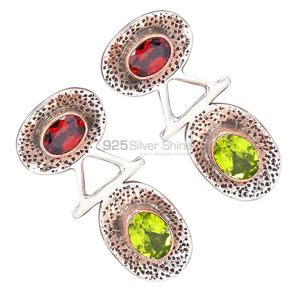 Natural Multi Gemstone Earrings Suppliers In 925 Sterling Silver Jewelry 925SE2129_1