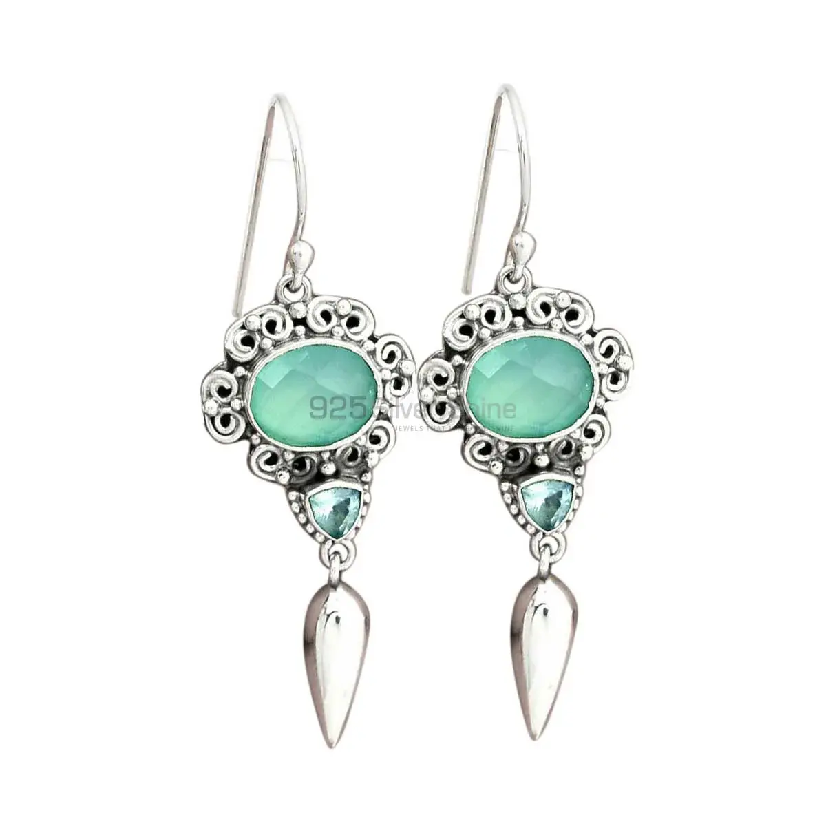 Natural Multi Gemstone Earrings Suppliers In 925 Sterling Silver Jewelry 925SE2445