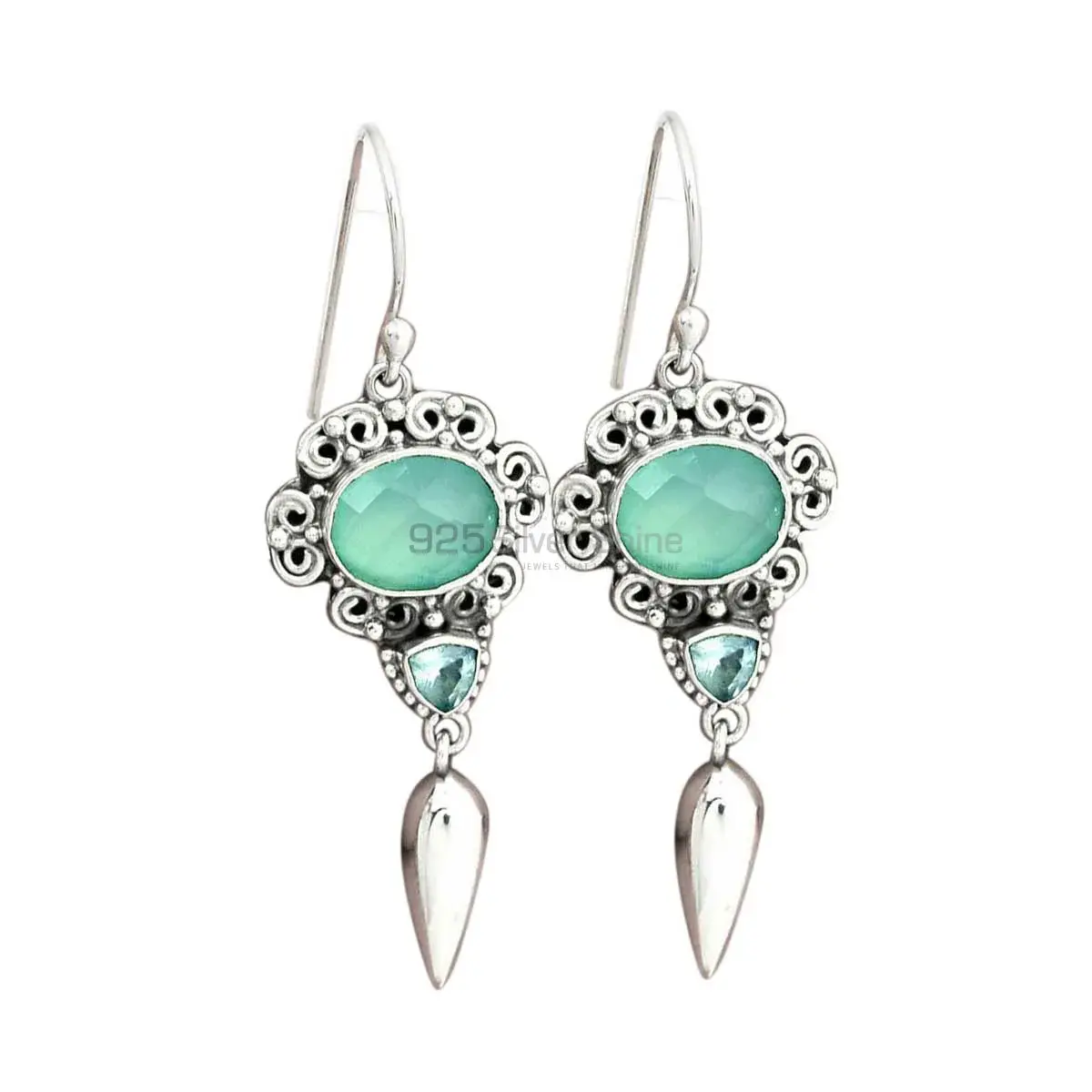 Natural Multi Gemstone Earrings In 925 Sterling Silver Jewelry 925SE2445_0