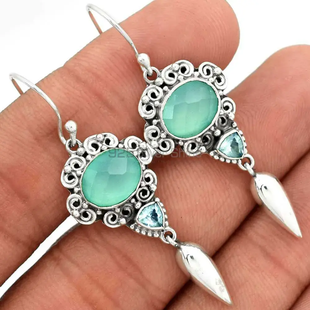 Natural Multi Gemstone Earrings Suppliers In 925 Sterling Silver Jewelry 925SE2445_0