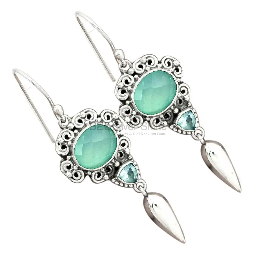 Natural Multi Gemstone Earrings Suppliers In 925 Sterling Silver Jewelry 925SE2445_1
