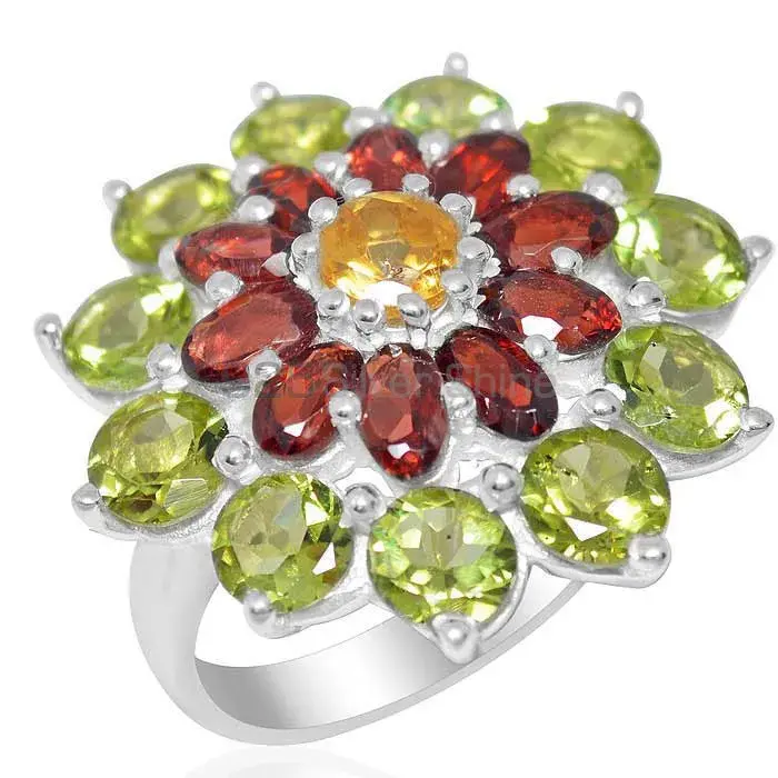 Natural Multi Gemstone Rings In 925 Sterling Silver 925SR2147