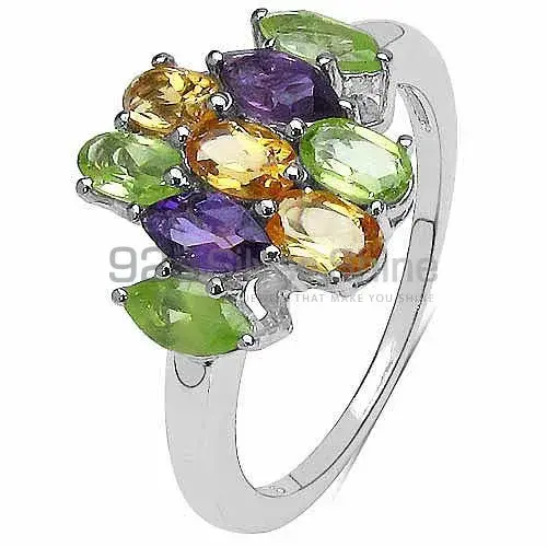 Natural Multi Gemstone Rings In 925 Sterling Silver 925SR3277_1