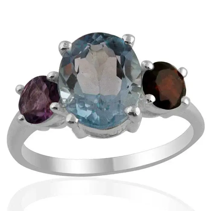 Natural Multi Gemstone Rings Manufacturer In 925 Sterling Silver Jewelry 925SR1402
