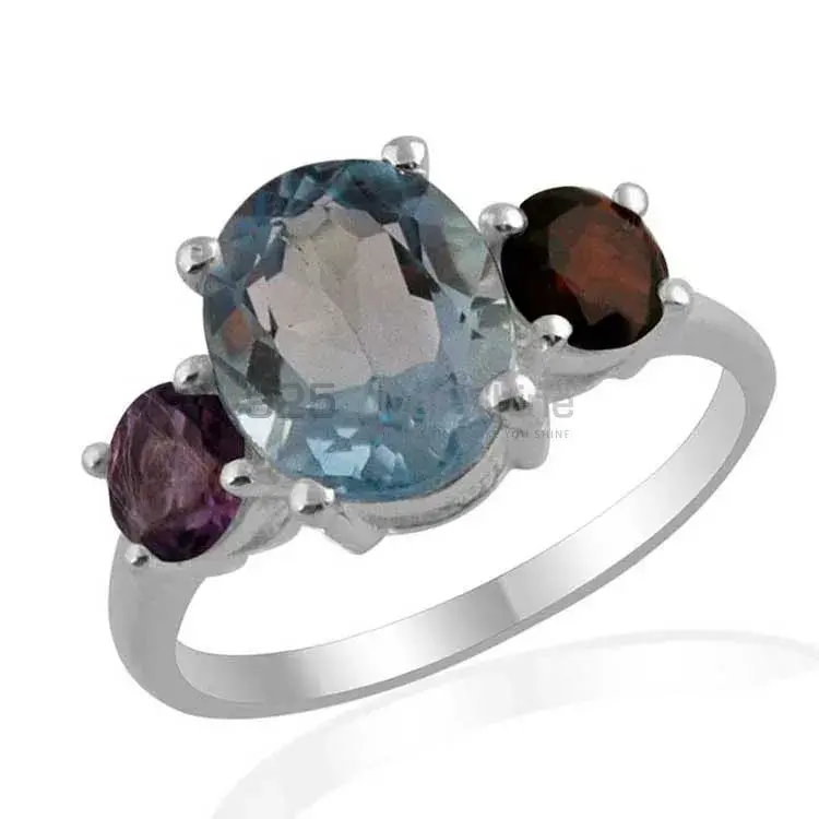 Natural Multi Gemstone Rings Manufacturer In 925 Sterling Silver Jewelry 925SR1402_0
