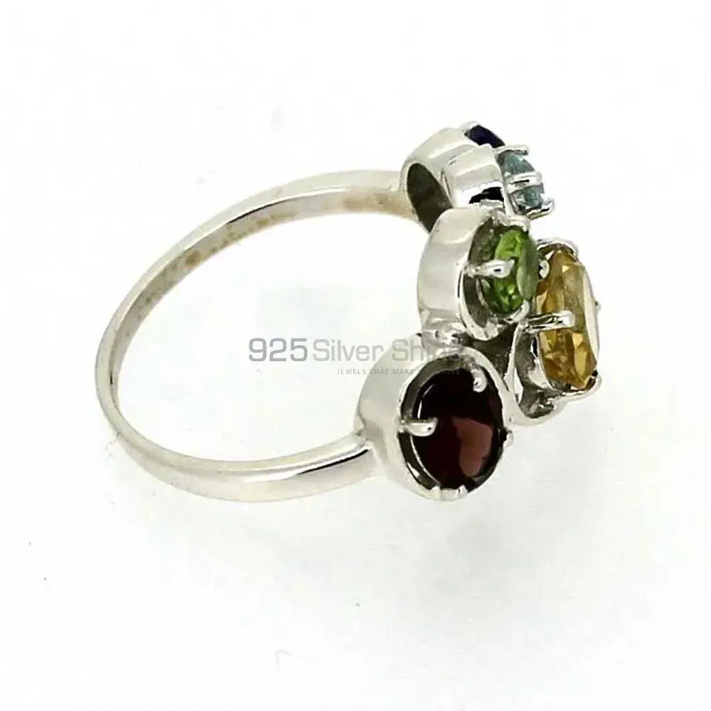 Natural Multi Stone Gemstone Ring In Sterling Silver 925SR037_3