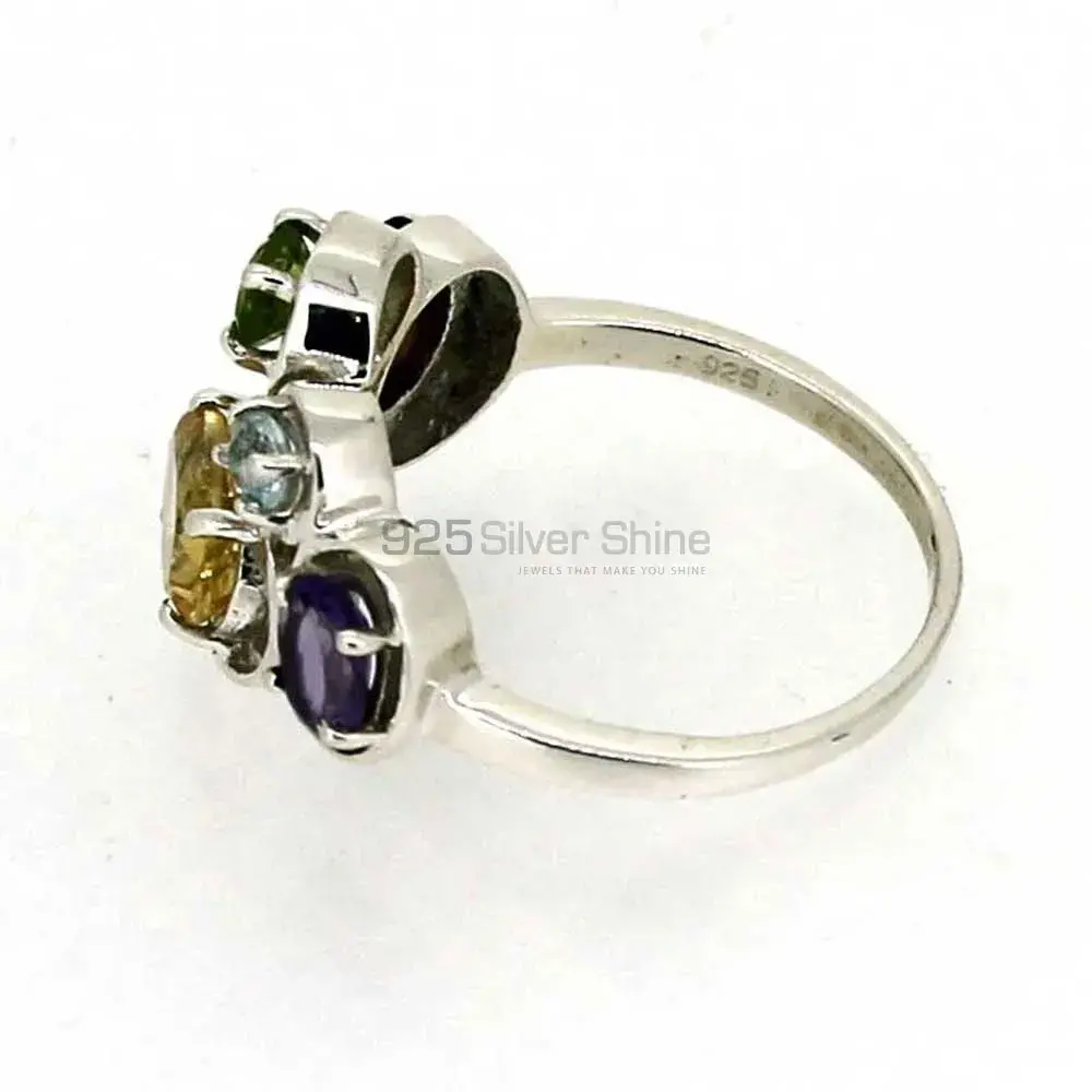Natural Multi Stone Gemstone Designer Ring In Sterling Silver 925SR037_3