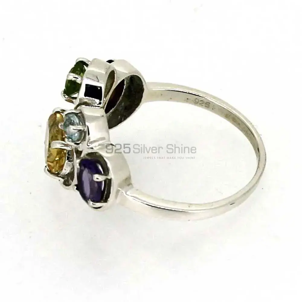 Natural Multi Stone Gemstone Ring In Sterling Silver 925SR037_4