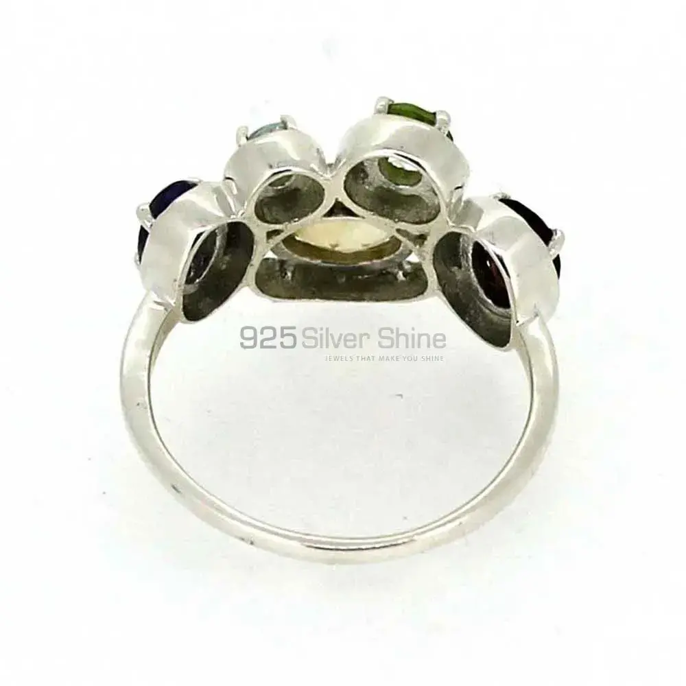 Natural Multi Stone Gemstone Designer Ring In Sterling Silver 925SR037_4