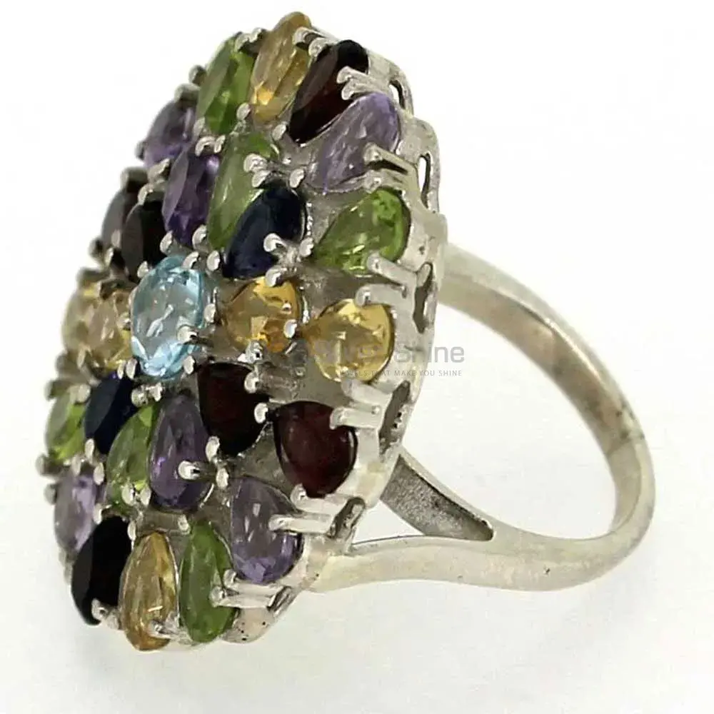 Natural Multi Stone Gemstone Handmade Ring In 925 Sterling Silver 925SR019_1