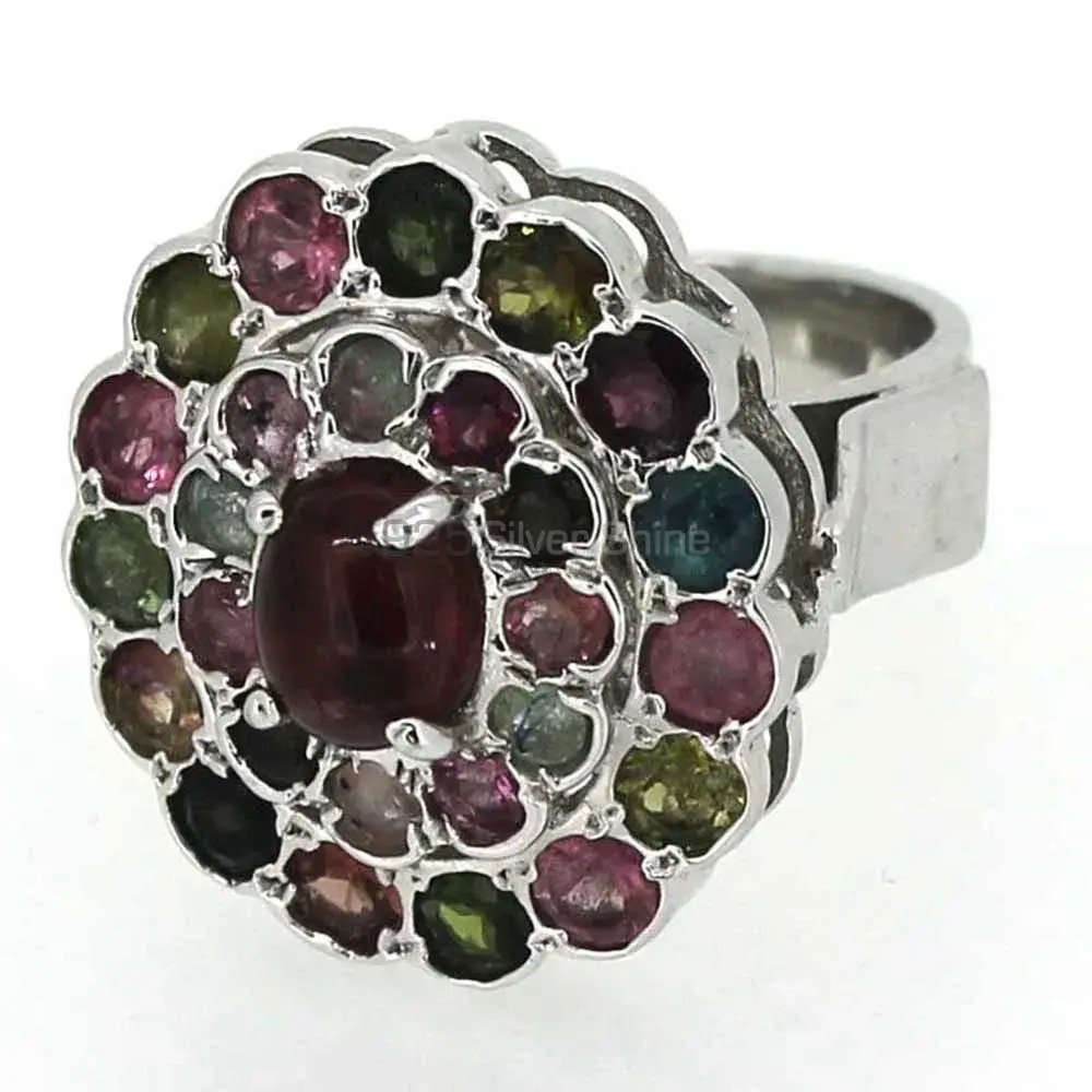 Natural Multi Tourmaline Gemstone Ring In 925 Silver 925SR048