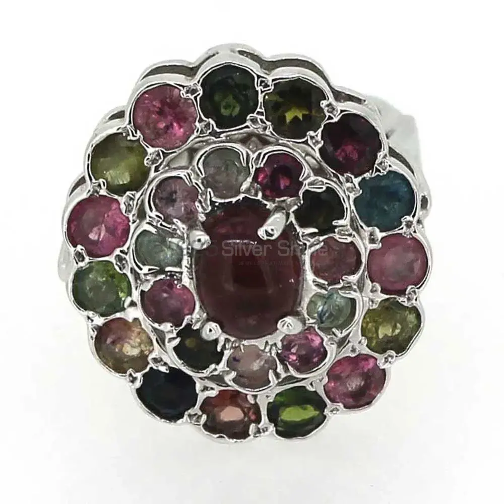 Natural Multi Tourmaline Gemstone Ring In 925 Silver 925SR048_0