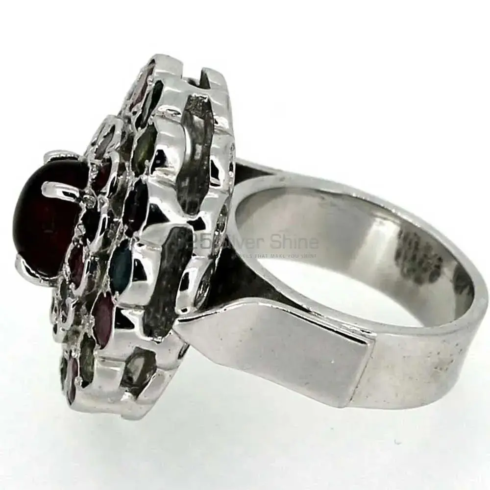 Natural Multi Tourmaline Gemstone Ring In 925 Silver 925SR048_1