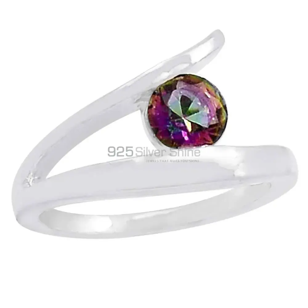 Natural Mystic Topaz Gemstone Ring In 925 Silver 925SR073-2