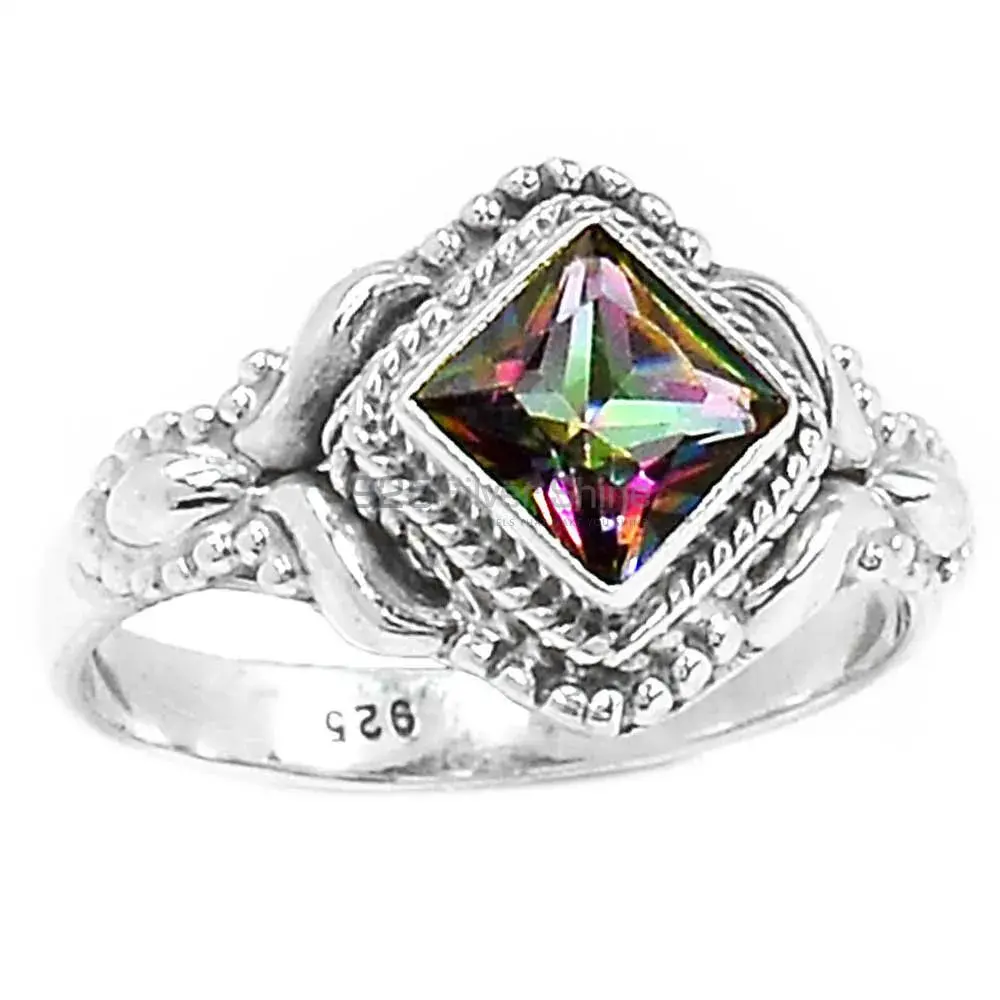 Natural Mystic Topaz Gemstone Ring In Sterling Silver Jewelry 925SR2326