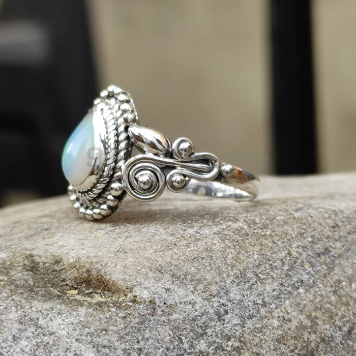 Natural Opal Gemstone Ring In Sterling Silver Antique Look Ring SSR111_0
