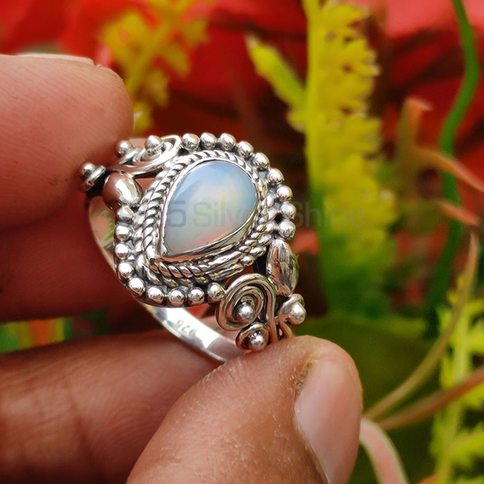 Natural Opal Gemstone Ring In Sterling Silver Antique Look Ring SSR111_3