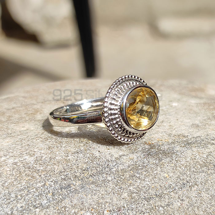 Sterling Silver Citrine Cut Stone Wedding Ring SSR03_0