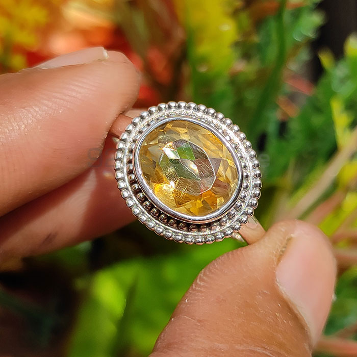 Sterling Silver Citrine Cut Stone Wedding Ring SSR03_3