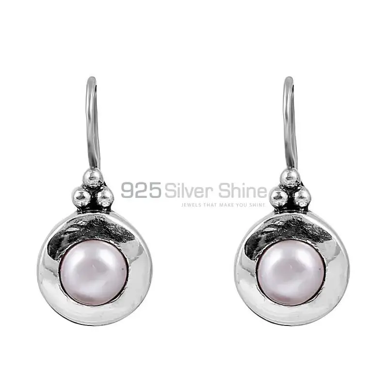 Natural Pearl Gemstone Earring In 925 Sterling Silver Jewelry 925SE117