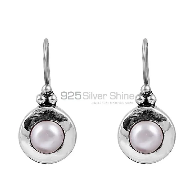 Natural Pearl Gemstone Earring In 925 Sterling Silver Jewelry 925SE117_1