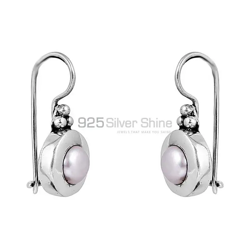 Natural Pearl Gemstone Earring In 925 Sterling Silver Jewelry 925SE117_0