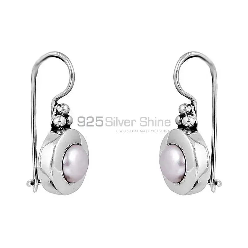 Natural Pearl Gemstone Earring In 925 Sterling Silver Jewelry 925SE117_2