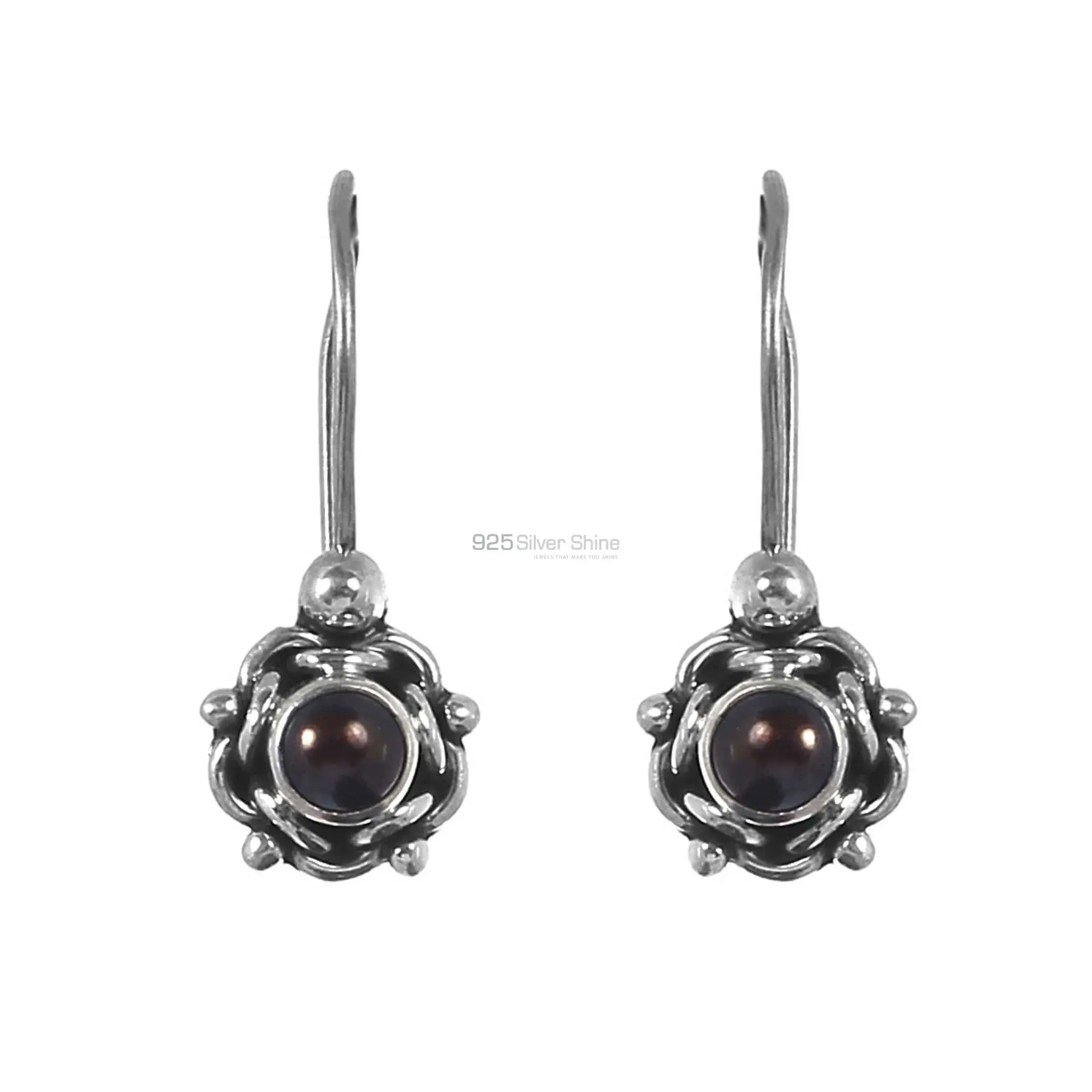 Natural Pearl Gemstone Earrings In Solid 925 Silver 925SE232_0