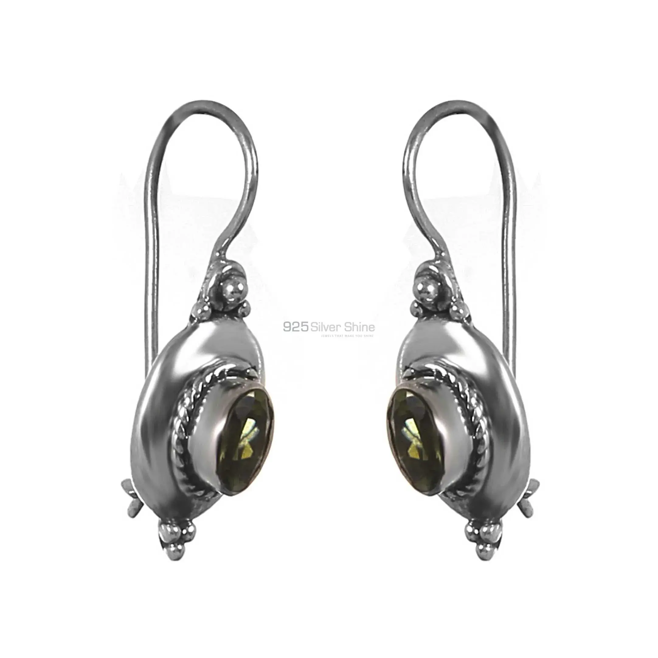 Natural Peridot Gemstone Earring In 925 Sterling Silver Jewelry 925SE192_1