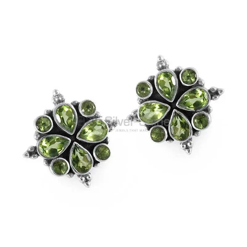 Natural Peridot Gemstone Earrings In Solid 925 Silver 925SE1329_0