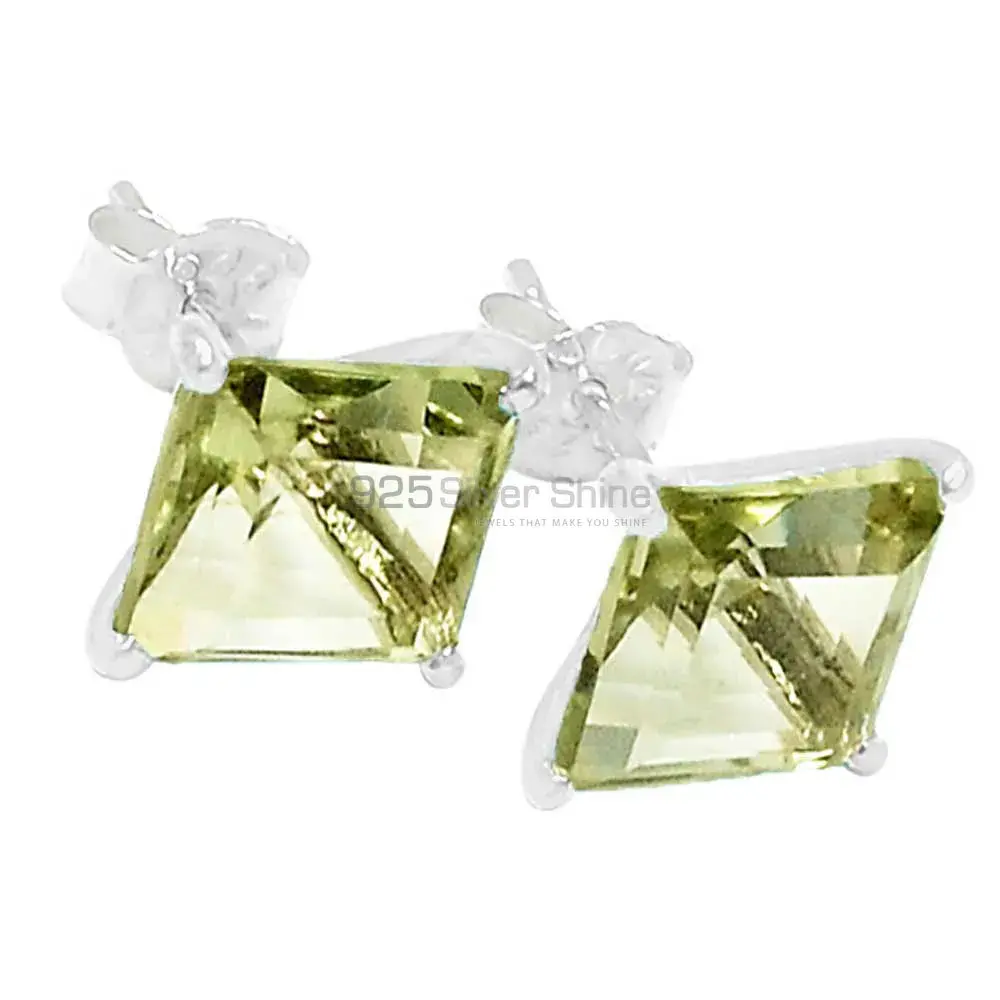 Natural Peridot Gemstone Earrings In Solid 925 Silver 925SE627