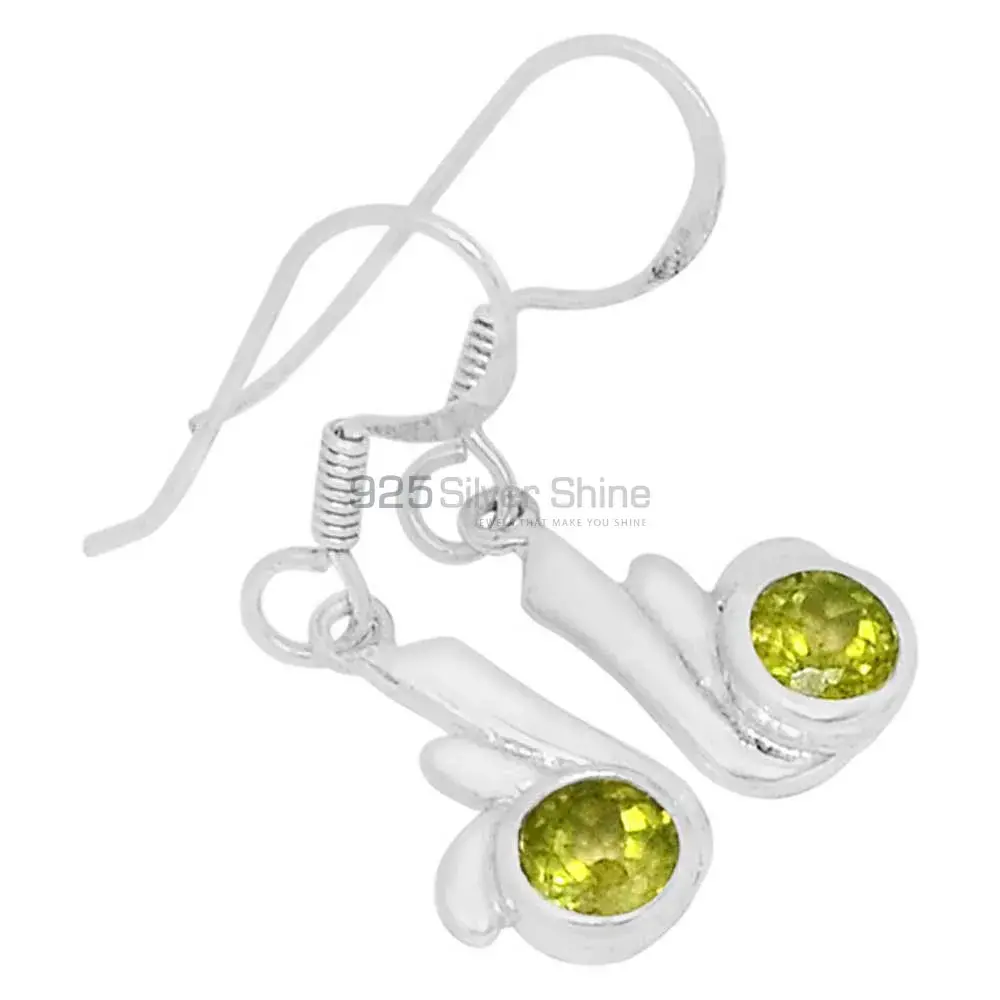 Natural Peridot Gemstone Earrings Wholesaler In 925 Sterling Silver Jewelry 925SE569