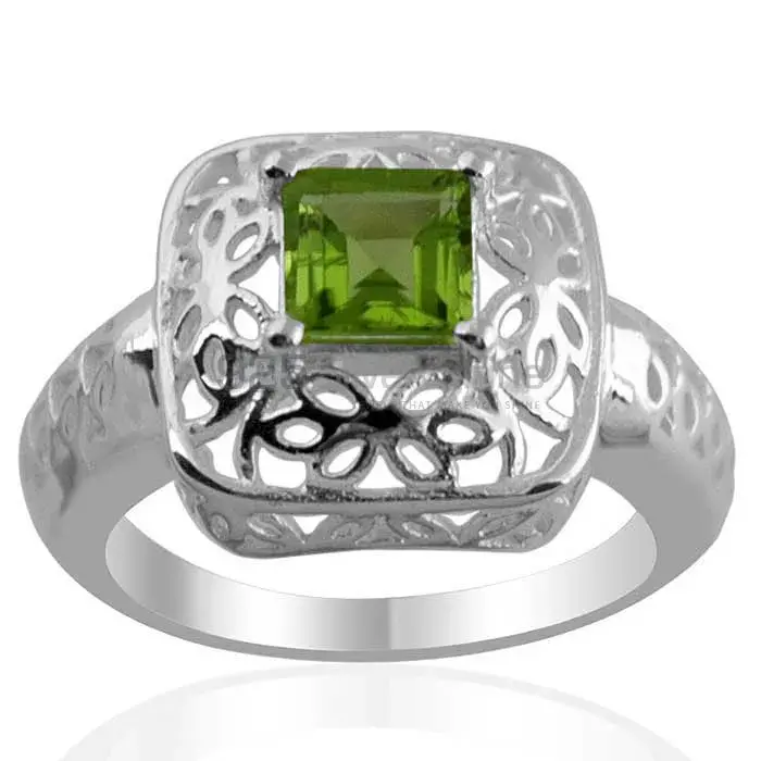 Filigree Design Sterling Silver Peridot Rings 925SR1372_0