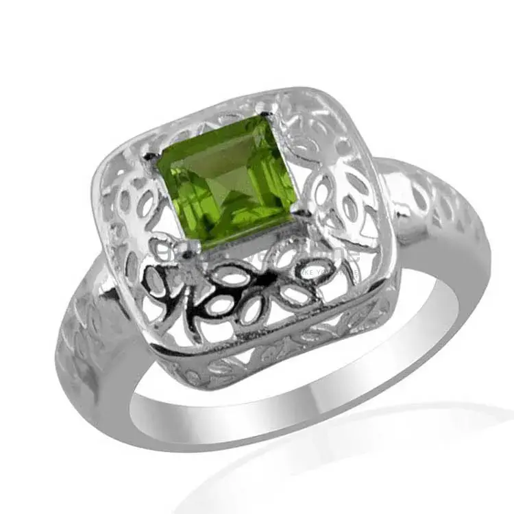 Filigree Design Sterling Silver Peridot Rings 925SR1372_0