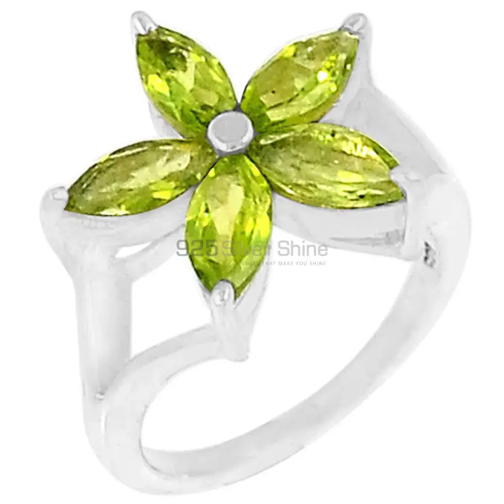 Natural Peridot Semi Precious Gemstone Ring In 925 Sterling Silver 925SR055-2