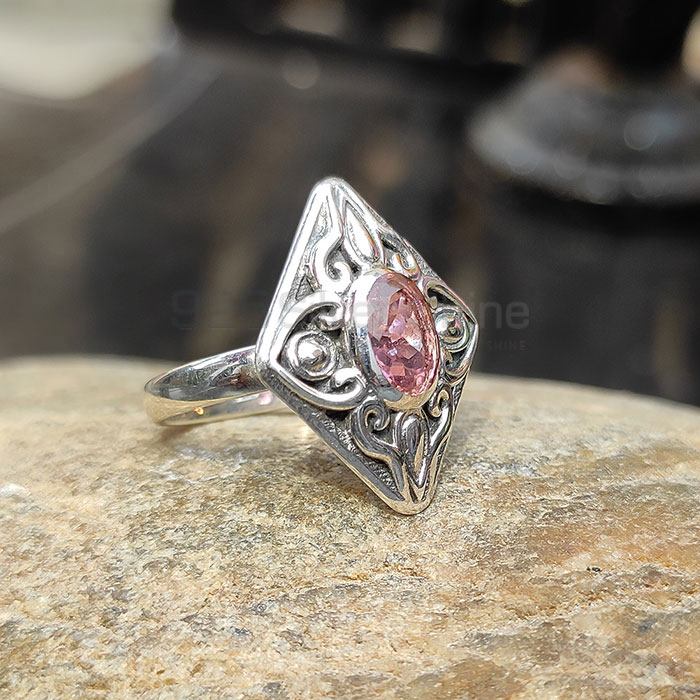 Natural Pink Tourmaline Gemstone Ring In Sterling Silver SSR40_0