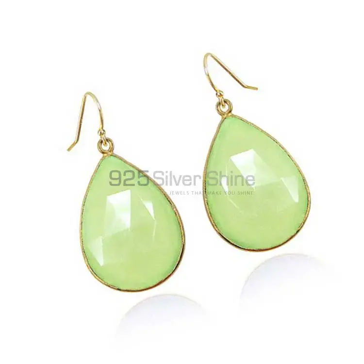 Natural Prehnite Gemstone Earrings In 925 Sterling Silver 925SE1922_1