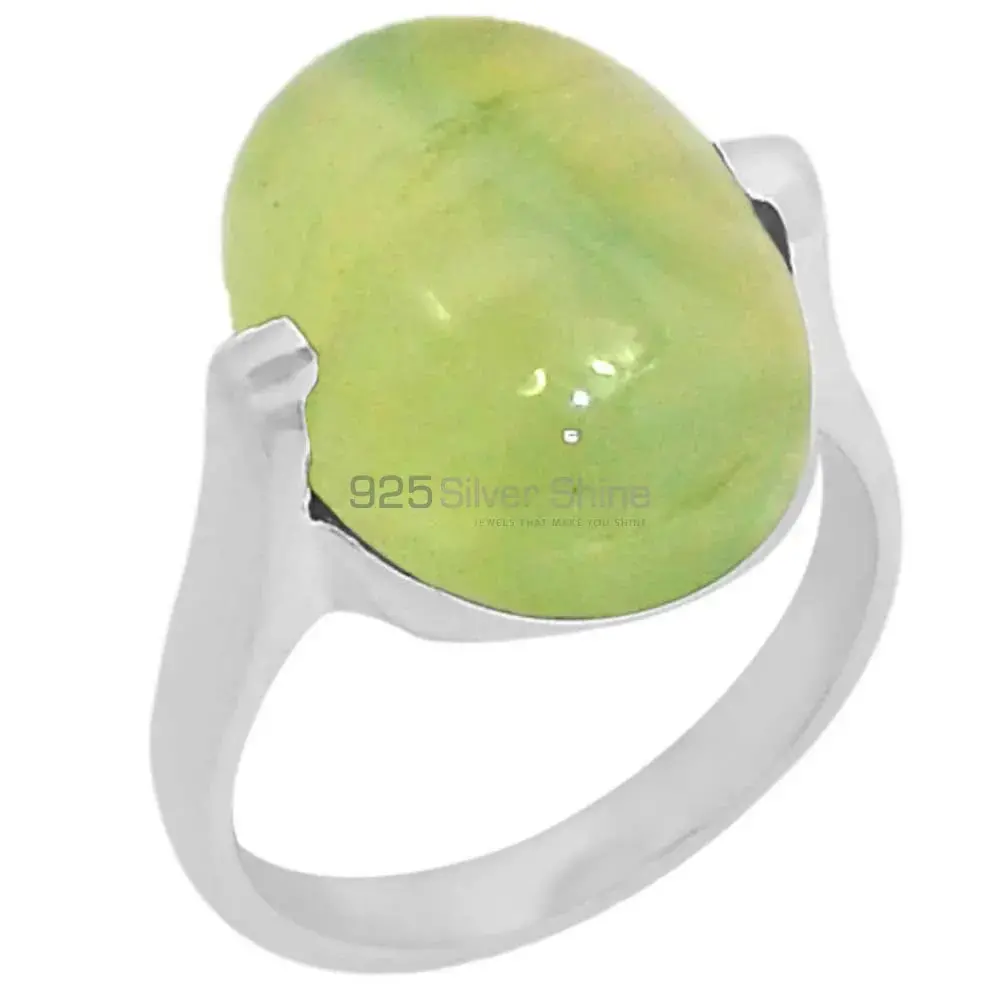 Natural Prehnite Gemstone Handmade Ring In Solid Silver 925SR096-1