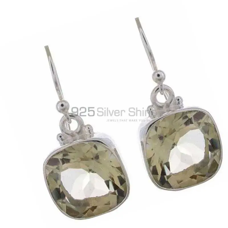 Natural Quartz Gemstone Earrings In Fine 925 Sterling Silver 925SE1174_1