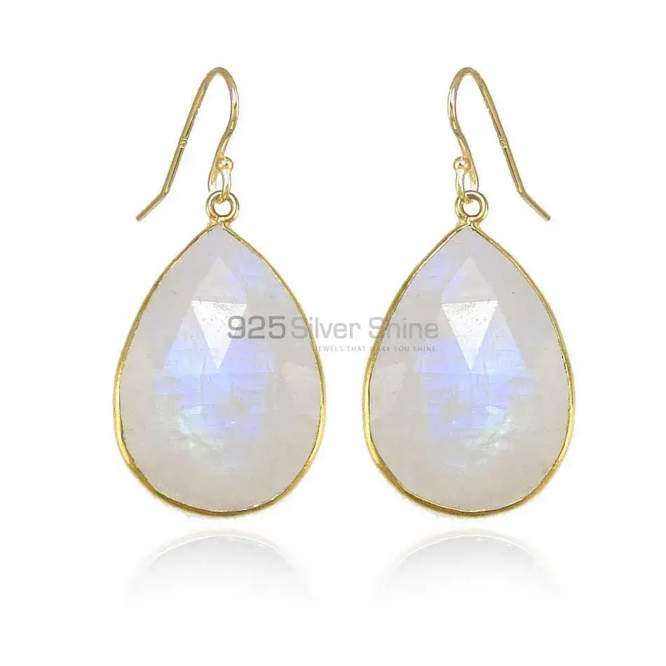 Natural Rainbow Moonstone Earrings In Fine 925 Sterling Silver 925SE1928