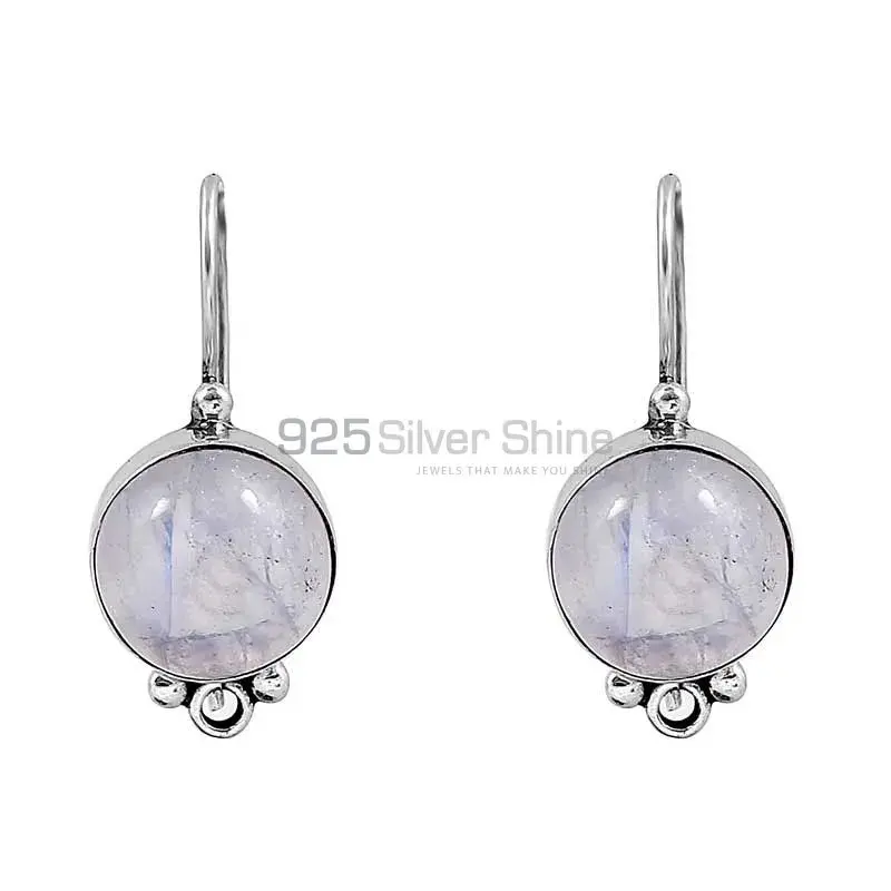 Natural Rainbow Moonstone Earring In Fine Silver Jewelry 925SE132