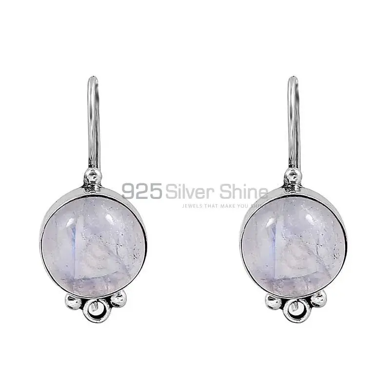 Natural Rainbow Moonstone Earring In Fine Silver Jewelry 925SE132_1