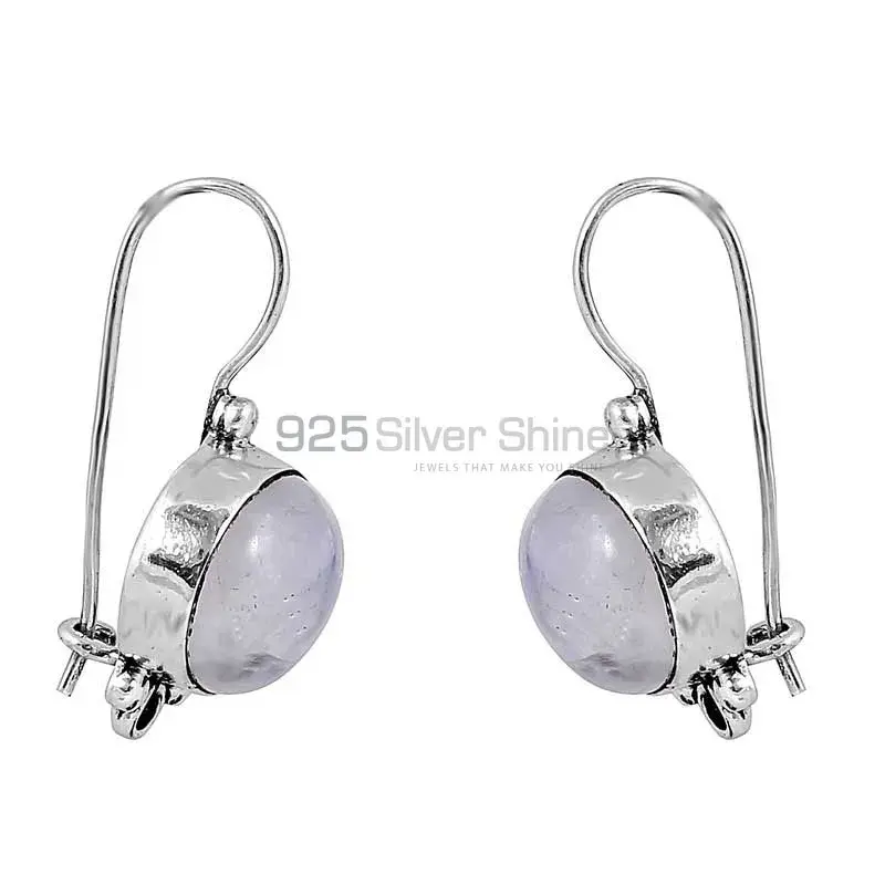 Natural Rainbow Moonstone Earring In Fine Silver Jewelry 925SE132_0