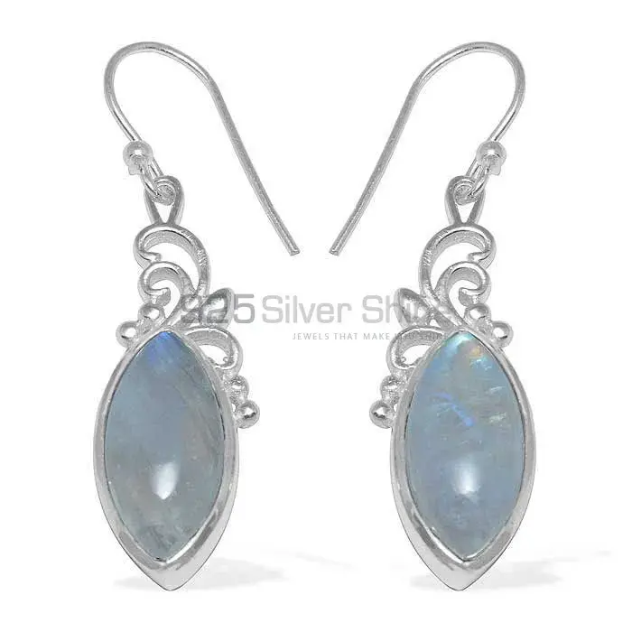 Natural Rainbow Moonstone Earrings In 925 Sterling Silver 925SE861_0