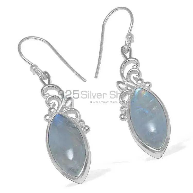 Natural Rainbow Moonstone Earrings In 925 Sterling Silver 925SE861_1