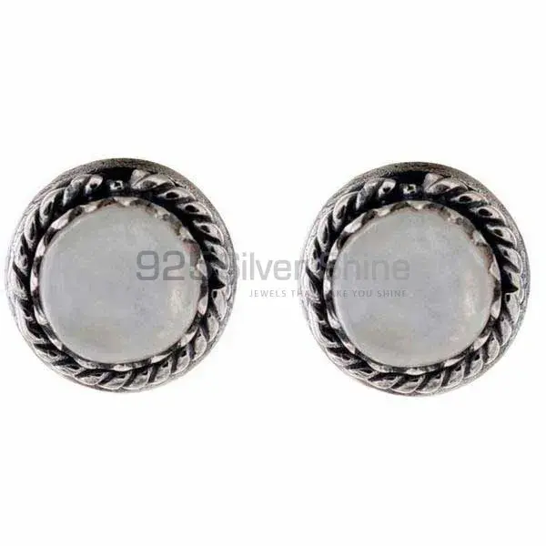 Natural Rainbow Moonstone Earrings In Solid 925 Silver 925SE1171_0