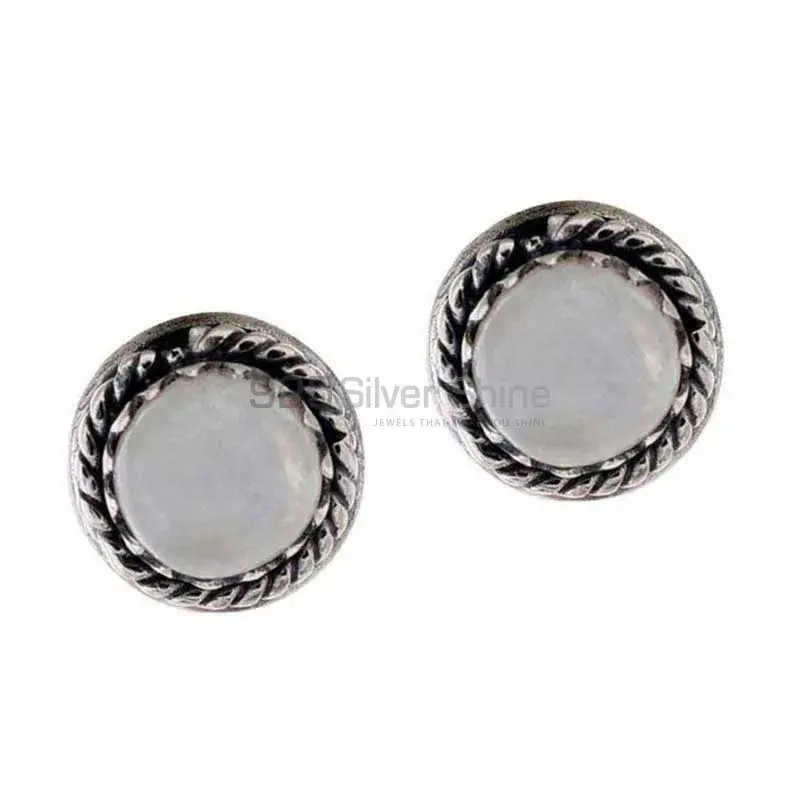 Natural Rainbow Moonstone Earrings In Solid 925 Silver 925SE1171_1