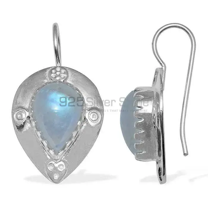 Natural Rainbow Moonstone Earrings In Solid 925 Silver 925SE864
