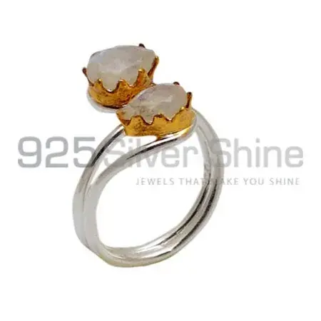 Natural Rainbow Moonstone Gold Plated Ring Exporters In 925 Sterling Silver Jewelry 925SR3622